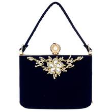 Yyw ouro cristal flores pelúcia bolsa para festa feminina bolsa de ombro diamante bolsas para as tardes bolsa de mão trava para as bolsas 2024 - compre barato