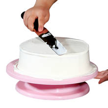 Prato de bolo de plástico plataforma giratória rotativa anti-skid bolo redondo carrinho de decoração do bolo mesa giratória cozinha diy pan ferramenta de cozimento 2024 - compre barato