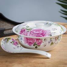 Cuenco grande de porcelana china de hueso de alta calidad, cuenco de cerámica Jingdezhen, olla de sopa china, cuenco para servir Buffet con tapa, cuchara, contenedor de alimentos 2024 - compra barato