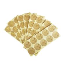 1000pcs/lot wholesale Thank You Bronzing Round Kraft Paper Hot Stamping Golden reflective sticker Sealing Sticker Golden Heart 2024 - buy cheap