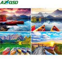 AZQSD-pintura de diamante 5D DIY de paisaje de barco, bordado de diamantes de imitación, imagen de punto de cruz, decoración del hogar 2024 - compra barato