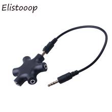 Eardphone Splitter 3.5mm Jack AUX Stereo Audio Cable Adapter Converter 1 Male to 5 Female Ports Aux Music Sound Output Cables 2024 - compre barato