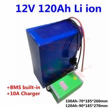 GTK 12v 100ah 120ah Lithium li ion battery bms 3s for RV motorhome solar energy storage campers +10A Charger 2024 - buy cheap