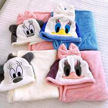 Disney lindo rosa azul Mickey Minnie Mouse Pato Donald con capucha capa de aire acondicionado cubierta niños de kinder siesta Manta 2024 - compra barato