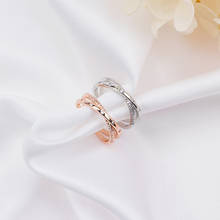 Small pure and fresh temperament rose gold ring fashion double open adjustable ring 2024 - buy cheap