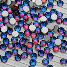 Diamantes de imitación de cristal azul con parte posterior plana, no HotFix para decoración de uñas, Parte posterior plana, cristal 2024 - compra barato