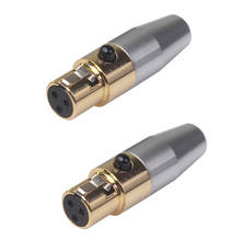 2 mini xlr conversor de cabo de microfone, conector de cobre de 3 pinos macho para fêmea 2024 - compre barato