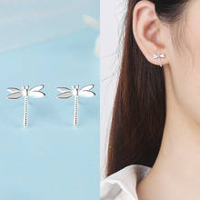 Simple New 2020 Stud Earrings Dragonfly Silver Color Ear Jewelry For Women Female Brincos oorbellen Fashion Cute Girls Gifts 2024 - buy cheap