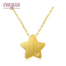 CHUHAN Real 999 Pure Gold Star Pendant Necklace 3D Hard Gold 18K Gold Clavicle Chain Au750 Fine Jewelry for women Wholesale 2024 - buy cheap