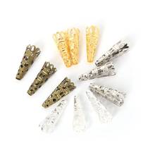 Tampas de liga 100 com flor escavada, componentes de fabricação de joias de cone 2024 - compre barato