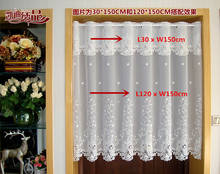 Short Curtain Cotton Cabinet Curtain White Lace Leaves Embroidery Hem Christmas curtain Cupboard Curtain for Kitchen Door 2024 - buy cheap