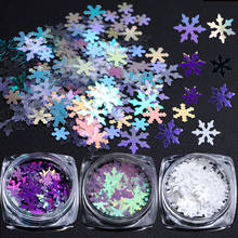 1 Box Holographic Xmas Snowflakes Nail Sequins Flakes 3D Nail Art Glitter Laser AB Silver Paillette Manicure Decorations SADX/XX 2024 - buy cheap