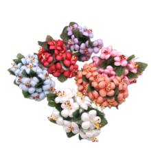 Mini ramo de flores artificiales de seda, decoración de fiesta de boda, bricolaje, hecho a mano, 6 unids/lote 2024 - compra barato