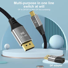 Mini cabo dp 1.4 bidirecional para dp 1.4, cabo dp para mini dp conver 8k @ 60hz 4k @ 144hz com mini entrada de exibição para conversor de porta de exibição 2024 - compre barato