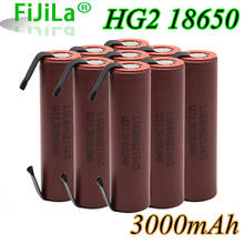 3.6v bateria 18650 hg2 3000mah com tiras baterias soldadas para chaves de fenda 30a alta corrente + níquel diy inr18650 hg2 2024 - compre barato