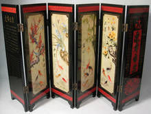 Desk decorative chinese fish and lotus 6 panel folding screen 2024 - buy cheap