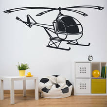 Decalque de parede avião com desenhos animados, arte de transporte em helicóptero, adesivos de vinil, decoração interior para crianças, meninos, quarto de berçário m870 2024 - compre barato