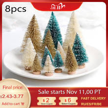 8PCS Mini Christmas Tree Set Christmas Tree Table Decoration Festive New Year Xmas Trees Party Supplies 2024 - buy cheap