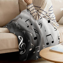 Water Wave Music Black White Musical Notes Throw Blanket Warm Microfiber Blanket Cartoon Blankets For Beds Home Decor 2024 - buy cheap