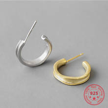 Factory Price Korean S925 Pure Silver Fine Earrings Rrregular Concave Fashion Simple Earrings Personality Wild Women Jewelry 2024 - buy cheap