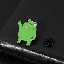 Funny Frog Enamel Pin Custom Cool Animal Brooches Bag Lapel Pin Cartoon Froggy Badge Jewelry Gift for Friends 2024 - buy cheap