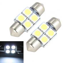 Lâmpadas led domo para interior do carro, 2 peças 31mm 4smd 5050, lâmpada branca dc12v, para substituição de sinal de volta, luz de canto 2024 - compre barato