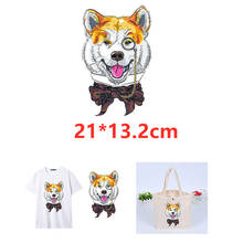 Shiba Inu DIY Patches On Cloths Iron on Heat Transfer Printing Patches Stickers for Clothes T-shirt Appliques Washable 2024 - buy cheap