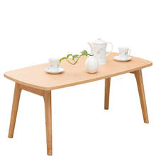 Pequena mesa de café nórdica, pequena mesa de café minimalista moderna dobrável para sala de estar em madeira sólida, criativa e retangular 2024 - compre barato