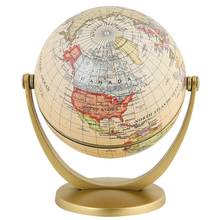 Retro Rotating World Globe Earth Antique Home Office Desktop Decor Geography Educational Learning Map School Supplies 2024 - buy cheap