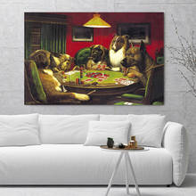 Cães jogando cartões de poker engraçado fantasia poster pintura arte poster impressão em tela decoração da casa imagem da parede 2024 - compre barato