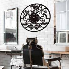Etiqueta do vinil cortes de cabelo e barbear decalque da parede cabeleireiro barbearia logotipo janela mural da parede do salão cabelo 2024 - compre barato
