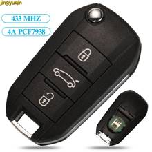 Jingyuqin Remote Flip Folding Car Key Control 433MHz PCF7938 4A Chip For Citroen C4 C4L C-Elysee Aircross C5 C6 3 Buttons 2024 - buy cheap