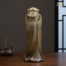 Buddhism Taoism DAMO ZUSHI Buddha God statue Spiritual Art Home family efficacious Talisman FENG SHUI Handmade COPPER Sculpture 2024 - buy cheap
