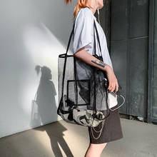 Women Large Shoulder Bags Transparent Hollow Out Handbags Ladies Designer Tote Summer Beach Lightweight Handbags Shopping Bag 2024 - buy cheap
