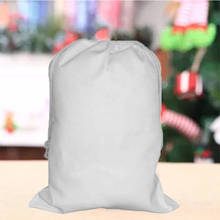 20pcs/lot Fashionable White Sublimation Santa Sacks DIY Blanks Large Capacity Candy Drawstring Bag Christmas Eve Ornament Gift 2024 - buy cheap