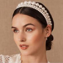 Diademas de perlas grandes de lujo para mujer, accesorios para el cabello, corona, Tiara, Reina brillante, fino, elegante, accesorio para el cabello nupcial Retro 2024 - compra barato