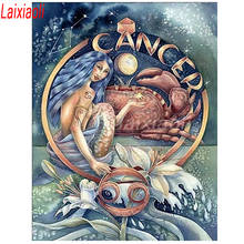 Cangrejo 5D DIY, bordado de diamantes cuadrados completos, escorpión, signos del zodiaco, pintura de diamantes, mosaico de punto de cruz, decoración artística para el hogar 2024 - compra barato