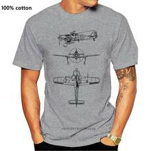 Camiseta de marca famosa para hombre, ropa para hombre, Focke Wulf Fw 190, dibujo, avión, avión, caza, guerra, fabricación de camisetas 2024 - compra barato