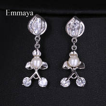 Emmaya New Fashion Distinctive Modelling With Pearl Hollow Out Contain Shiny Zirocnia Stone For Girl Fascinating Earring Banquet 2024 - buy cheap