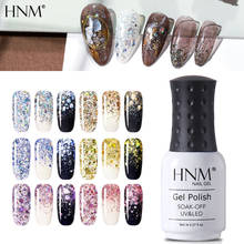 Hnm-esmalte para unhas, brilhante, 8ml, gel uv, longa duração, led, primer, arte de unha, manicure 2024 - compre barato