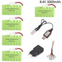 8.4V 3000mah Ni-MH Battery with 8.4v Charger cable For Rc toy Car Boat Gun Tanks Trains Robot AA 8.4v high capacity Battery Pack 2024 - buy cheap