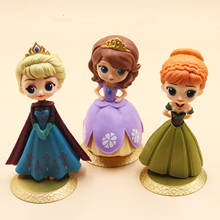 Lovely Disney Frozen Снежная королева Эльза и Анна, фигурки, игрушки, куклы, ПВХ мультфильмы аниме, модель, кукла, дети, игрушки, день рождения, торт, деко 2024 - купить недорого