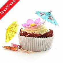 50/100pcs Drink Decoration Small Cake Sign Umbrella Bamboo Stick Fruit Sum Fork Decoration Fruit Kitchen Cocktail Decoration 5z 2024 - buy cheap