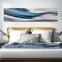 Pintura abstracta minimalista moderna para pasillo, póster de línea azul y dorado, pintura impresa para decoración de sala de estar 2024 - compra barato