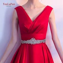 YouLaPan S11 Свадебный ремень Стразы пояс для свадебного платья серебряный цвет хрустальный пояс для подружки невесты аксессуары для невесты 2024 - купить недорого