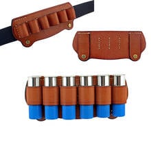 Tactical Hunting 6 Cartridge Leather 12G Shotgun Shell Holder for Belt Use Hunting Accessories 2024 - buy cheap