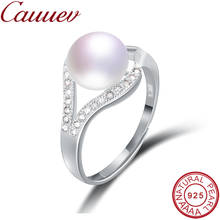 Женское кольцо из серебра 100% пробы, с натуральным пресноводным жемчугом 2024 - купить недорого