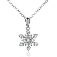 POPACC Silver Color Snowflake Necklace Lady Inlaid Zircon Pendant Necklace Creative Short Clavicle Chain Birthday Gift To Woman 2024 - buy cheap