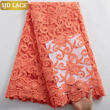 SJD LACE 2021Latest Peach African Sequin Lace Fabric Embroidery French Mesh Lace Fabric Soft Nigerian Milk Silk Tulle LaceFA2433 2024 - buy cheap