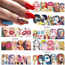 1 Sheet Sexy Lady Designs Stickers Water Decals Sliders Cool Girl Lips Full Cover Wraps Nail Art Decoration Manicure SABN385-396 2024 - buy cheap